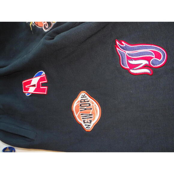 Black Sweatpants with Various Sports Team Patches - Picture 4 of 6